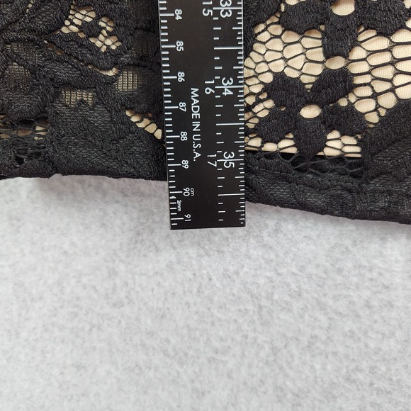 VTG Charlotte Russe Black Lace Nude Illusion Dress Size M Juniors Whimsigoth Y2K - Picture 7 of 9